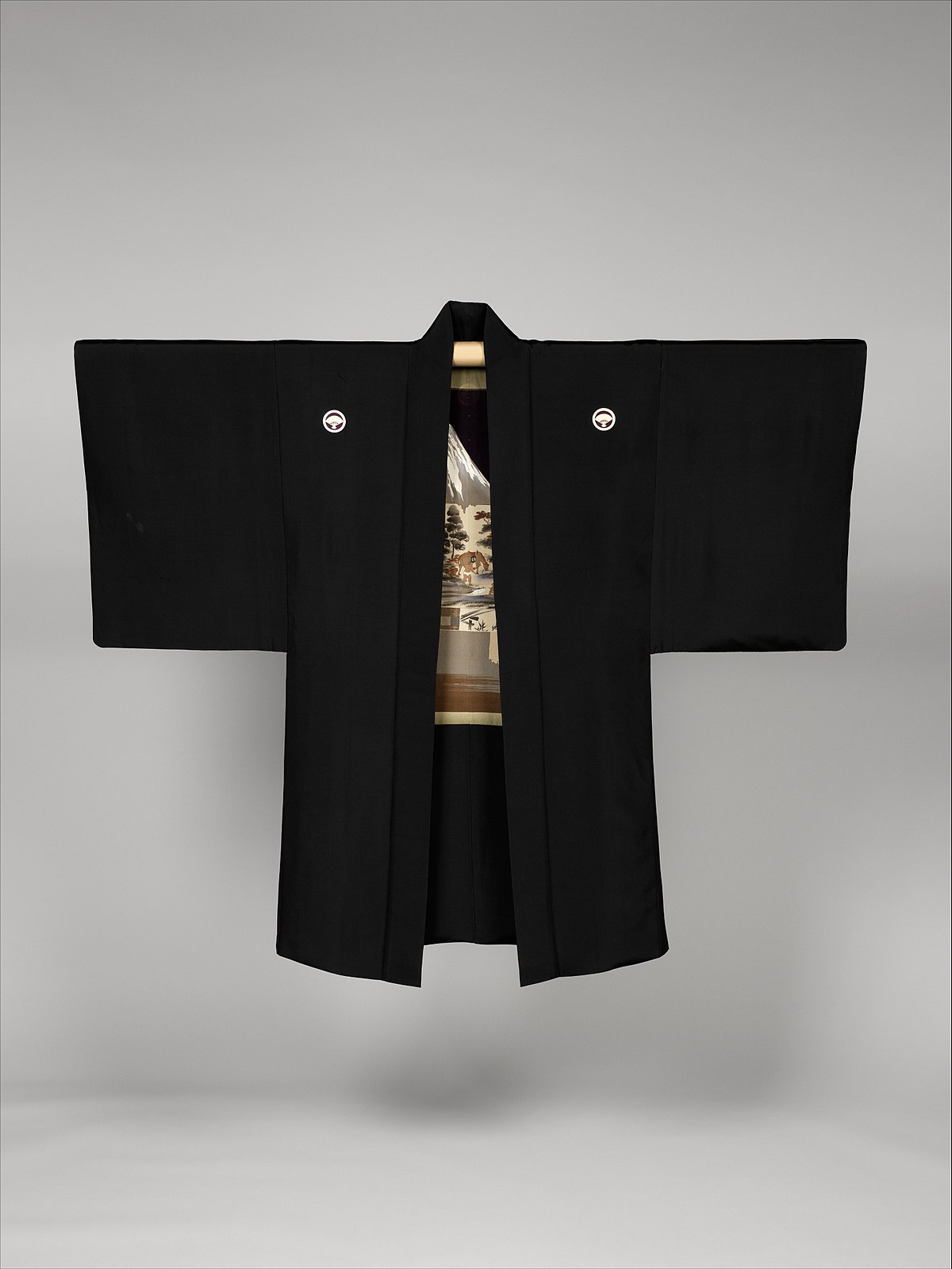 Men's Japanese Kimono Cardigan, Black Linen Cotton Haori Jacket