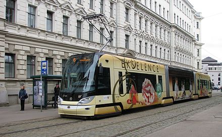 Modern low-floor Skoda trams are the mainstay of the Rigas Satiksme tram fleet