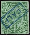1c green, blue boxed 'CALI' (No. 116)