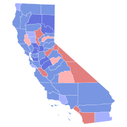 1970 Senaatsverkiezingen van de Verenigde Staten in Californië resultatenkaart door county.svg