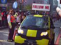 When "Follow Me" Leading Car entrances near the finish line, it means Men's Marathon winner will come.