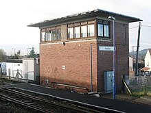 The 1957 signal box which has since been demolished.