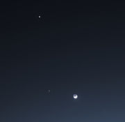 Conjonction Vénus / Jupiter / Lune.