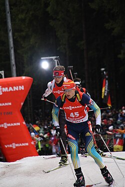 Dmytro Pidrutschnyj at the World Cup in Oberhof 2014