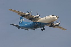 4K-AZ23 Antonov An.12 Silk Way Airlines (7420326064).jpg