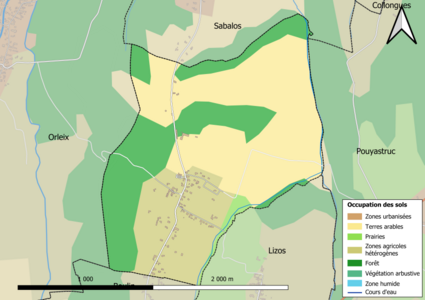 Kolorowa mapa przedstawiająca zagospodarowanie terenu.