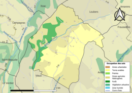 Kolorowa mapa przedstawiająca użytkowanie gruntów.