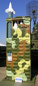 Container mit vier 9M330-Raketen