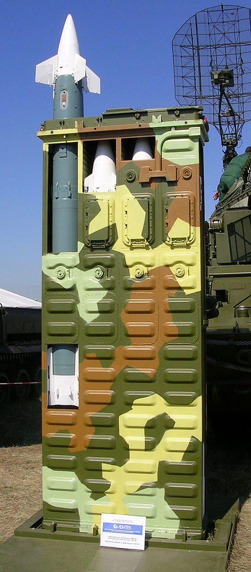 Four 9M330 missiles in one of the two launching racks