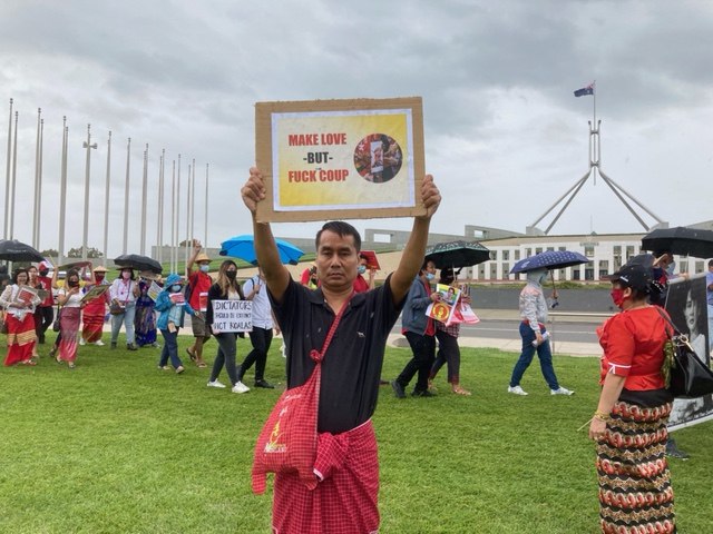 File:A protester in Australia .jpg