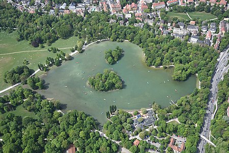 Aerial image of Kleinhesseloher See