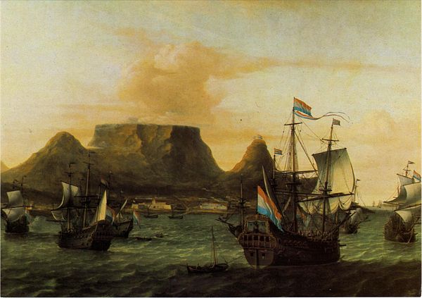 View of Table Bay with ships of the United East India Company (VOC), c. 1683