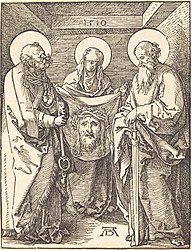 Albrecht Dürer, Saint Veronica between Saints Peter and Paul, 1509, NGA 6772.jpg