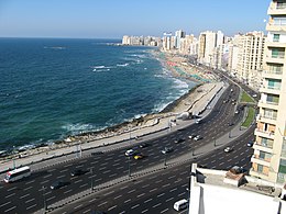 The coastline of Alexandria, Egypt's 2nd largest city. Alexandria coast (2715600220).jpg