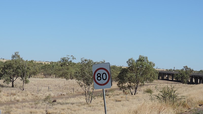 File:Approaching the Georgina River Bridge from Camooweal, 2019.jpg