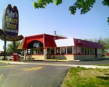 An Arby's restaurant with a vintage sign in Midland, Michigan (2006) Arby's-Midland-MI.jpg