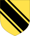 Arms of Harley: Or, a bend cotised sable