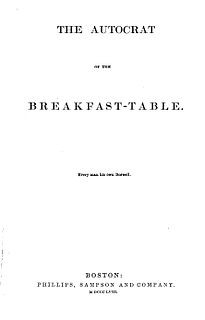 <i>The Autocrat of the Breakfast-Table</i> book