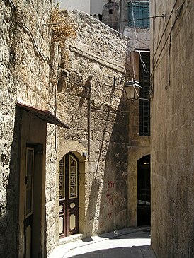 Straat in de christelijke wijk van Aleppo in 2005