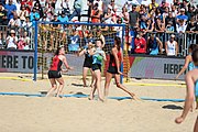 Deutsch: Deutsche Beachhandball-Meisterschaften 2022; Tag 3: 7. August 2022 – Frauen,Finale, Beach Bazis Schleissheim – Minga Turtles Ismaning 2:1 (20:26, 24:20, 8:6) English: German Beach handball Championships; Day 3: 7 August 2022 – Women Final – Beach Bazis Schleissheim Vs Minga Turtles Ismaning 2:1 (20:26, 24:20, 8:6)