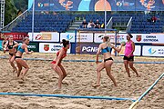 Deutsch: Beachhandball Europameisterschaften 2019 (Beach handball Euro); Tag 5: 6. Juli 2019 – Frauen, Halbfinale, Kroatien-Dänemark 1:2 (12:19, 17:10, 4:7) English: Beach handball Euro; Day 5: 6 July 2019 – Semifinal Men – Croatia-Denmark 1:2 (12:19, 17:10, 4:7)