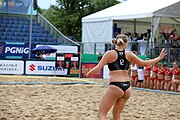 Deutsch: Beachhandball Europameisterschaften 2019 (Beach handball Euro); Tag 5: 6. Juli 2019 – Frauen, Halbfinale, Kroatien-Dänemark 1:2 (12:19, 17:10, 4:7) English: Beach handball Euro; Day 5: 6 July 2019 – Semifinal Men – Croatia-Denmark 1:2 (12:19, 17:10, 4:7)