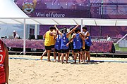 Deutsch: Beachhandball bei den Olympischen Jugendspielen 2018; Tag 4, 10. Oktober 2018; Jungs, Vorrunde, Gruppe A - Chinese Taipei (Taiwan)-Thailand 0:2 English: Beach handball at the 2018 Summer Youth Olympics at 10 October 2018 – Boys Preliminary Round Group A‎ – Chinese Taipei-Thailand 0:2