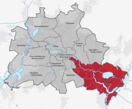 Ligging van Treptow-Köpenick binnen Berlijn