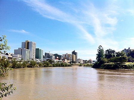 Blumenau center from Itajai-Acu river.JPG