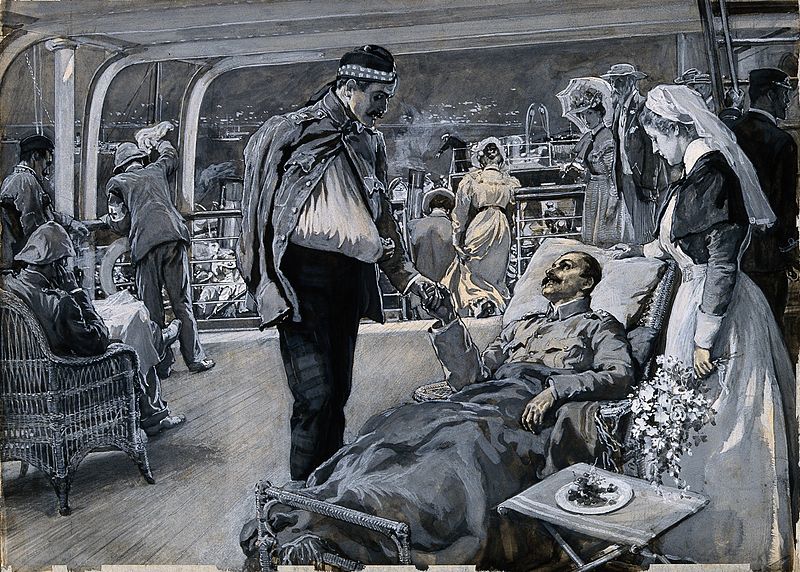 File:Boer War; the ward of a hospital ship in which a nurse conve Wellcome V0015609.jpg