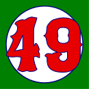 Het rugnummer van Win Remmerswaal toen hij bij de Boston Red Sox speelde, vervaardigd door Silver Spoon.