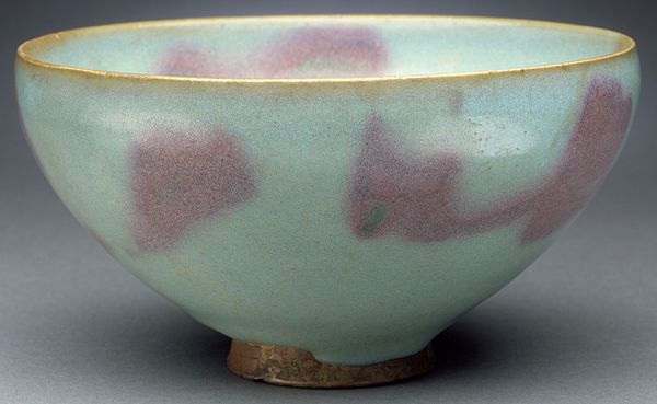 Chinese Jun ware wheel-thrown stoneware bowl with blue glaze and purple splashes, Jin dynasty, 1127–1234