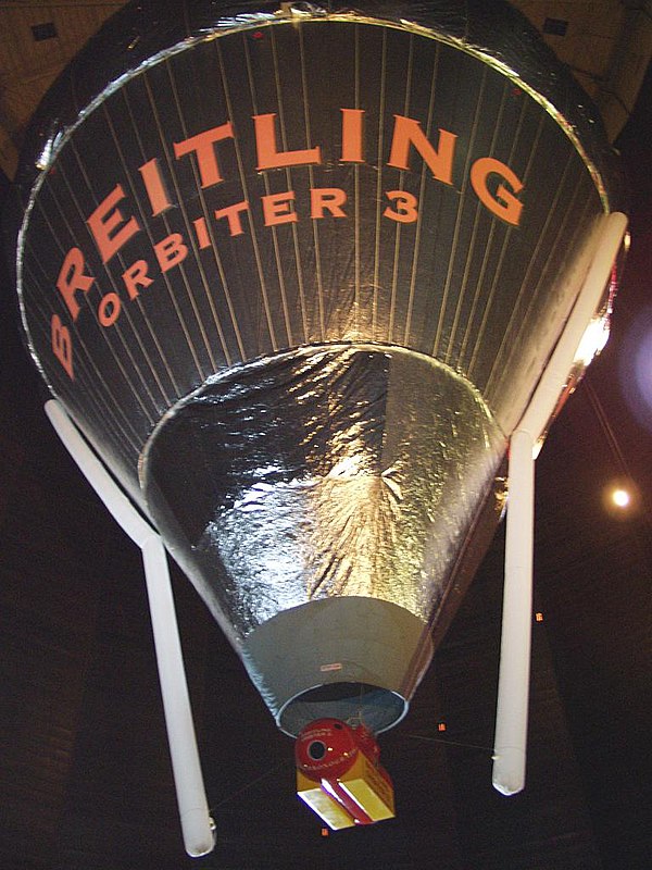 Spare envelope of the Breitling Orbiter 2 exhibited as Breitling Orbiter 3 at the Gasometer Oberhausen from 2004 to 2006