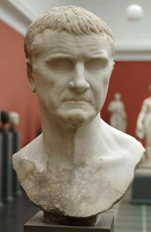 Bust found in the Licinian Tombs in Rome, traditionally identified as Crassus.