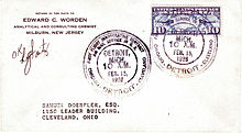 Cover flown on the first commercial U.S. Air Mail flight on February 15, 1926 CAM 6 First Flight Feb. 15, 1926.jpg