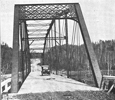 The Steel Bridge carrying M-35 over the Dead River in 1922