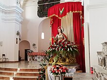 Statua di Santa Cristina esposta nella chiesa di Santa Maria a Mare