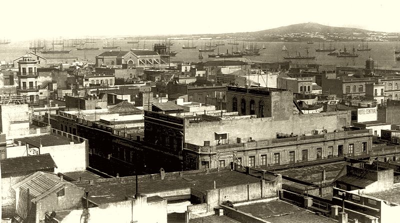 File:Cerro de Montevideo desde la ciudad. Año 1865 (no watermark).jpg