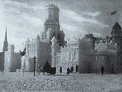 Château de glace du Carnaval d'hiver, Montréal, 1884