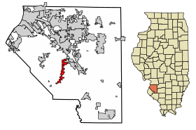 Clair County Illinois Incorporated and Unincorporated areas Smithton Highlighted.svg