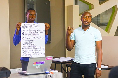 Clement Makangabila at Wikimedia 2030 Strategy Salon at Buni hub, Dar es Salaam