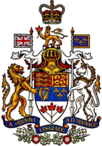 Den offisielle skildringen av Arms of Canada som malt i 1957 av Allan Beddoe