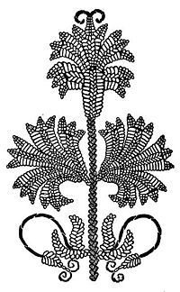 Drawing of Cretan embroidery in closed Cretan stitch from Embroidery and Tapestry Weaving, 1912 Cretan embroidery.jpg