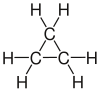 Cyklopropan Valenzstrichformel.svg