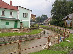 Tok Olešky a důsledky jejího rozvodnění v Dětřichově (2010)