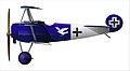 Die blaue Fokker Dr.I von Lt. Raben, Jasta 18, JG 2