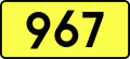 English: Sign of DW 967 with oficial font Drogowskaz and adequate dimensions.