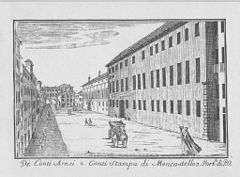 Даль Ре, Марк'Антонио (1697-1766) - Ведуте ди Милано - 31 - Casa Fontana Silvestri e Porta Orientale - шамамен. 1745.jpg