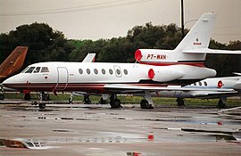 Самолёт Dassault Falcon 50 в ливрее Wan Air.