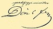 Ferenc Deákin allekirjoitus